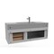 Castello Usa Amazon 48" Wall Mounted Gray Vanity With Gray Top And Brushed Nickel Handles CB-MC-48G-BN-2056-GR - alternate 5